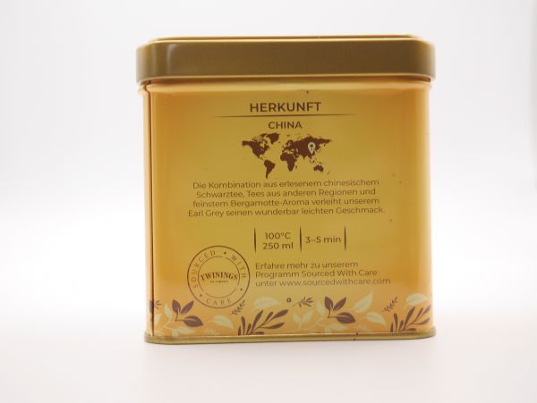 Twininngs Earl Grey Rückseite Dose